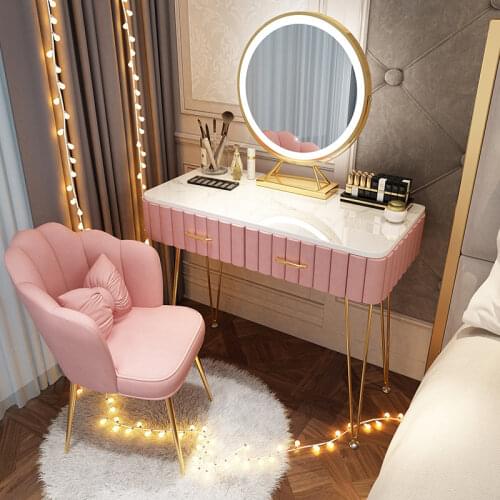 Nordic Dressing Table Bedroom Modern Minimalist Marble Dressing Table Princess Small Apartment Makeup Table Vanity Desk