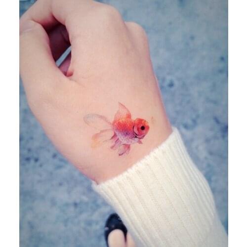 Waterproof Temporary Tattoo 3D rose fox gold fish goldfish feather cat flower girl tatto stickers flash tatoo fake tattoos 4