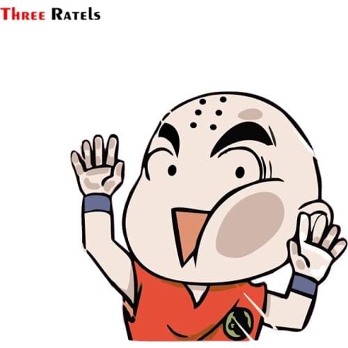 Three Ratels FC80 Funny Pvc 3d Krillin Peeking Anime Car Decal Sticker Decoration for Bike Bumper Window Wall