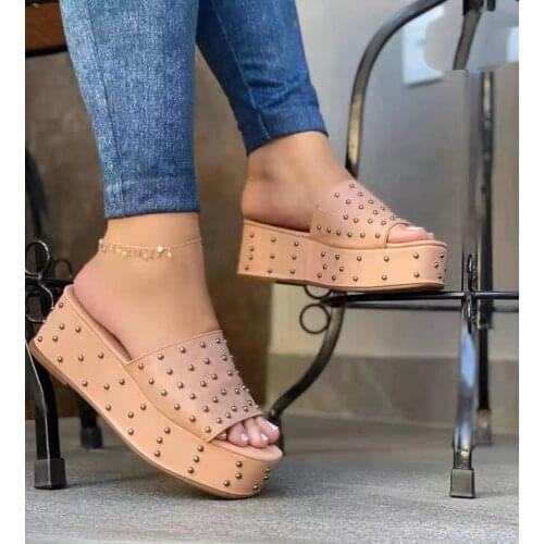 2021 New Summer Hot Girls Sandals Buckle Platform Hemp Rope Large Bow Slipper Wedges Shoes for Women Platform Sandals 35-43