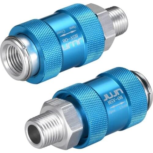 1set Speed Control Valve 1/4" G Male Thread x 1/4" G Female Thread Pneumatic Flow Control Hand Slide Valve Aluminum alloy