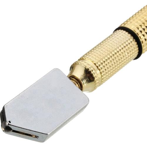 1 knurled diamond tip non-slip metal handle steel blade oil glass knife, suitable for cutting colored glass and other processes