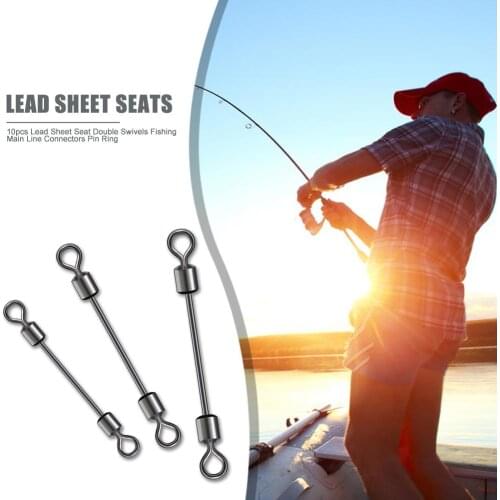 10pcs/lot Hot Sale Lead Sheet Seats Classic Delicate Lead Sheet Seat Double Swivels Quick Main Line Connectors Pin Ring