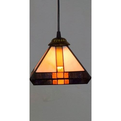 20cm European-Style Creative Tiffany Colored Glass Aisle Balcony Corridor Bar Coffee Square Small Droplight