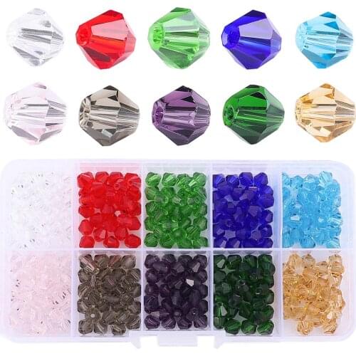 4/6mm Czech Glass Bead Beading Cord Clasps Box Set Charm Rondelle Crystal Faceted Beads For DIY Bracelet Necklace Jewelry Making