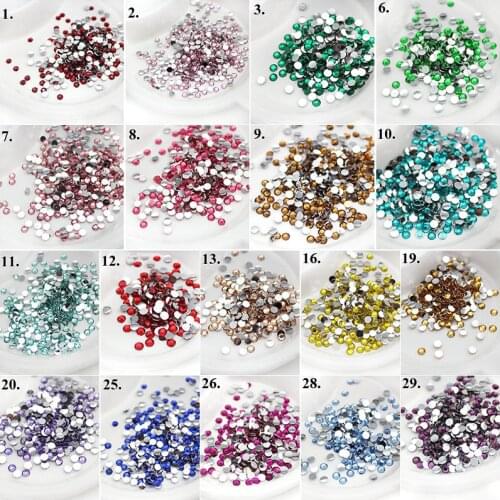 5mm 14 Facets Multicolored Colors Round Resin Flatback Rhinestone Stones Decorations 10000Pcs/bag Diy for bag, shoes, pants