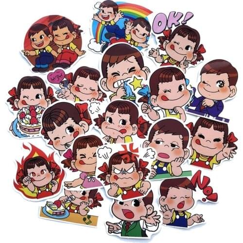 5 Sets=90PCS Milk Girl Cute Sticker Mobile Phone Case Water Cup Computer Waterproof Sticker