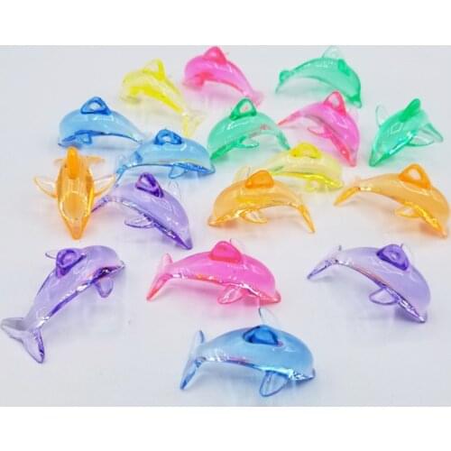 60pcs 46*29*18mm Acrylic Dolphin Crystal Shape Game Pieces For Board Games Accessories
