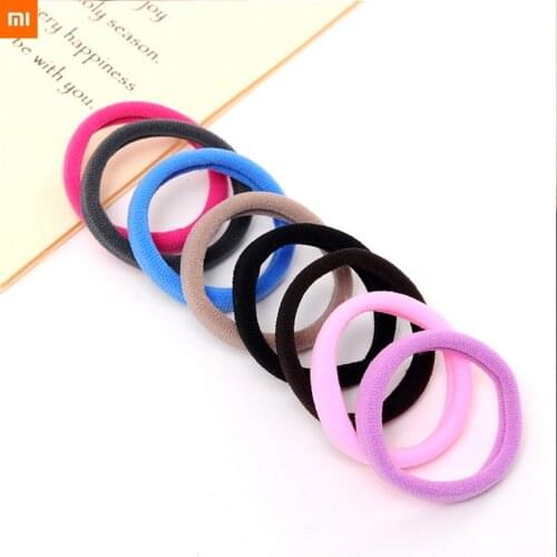 8pcs xiaomi Girls Solid Color Big Rubber Band Ponytail Holder Gum Headwear Elastic Hair Bands Korean Hair Accessories Ornaments
