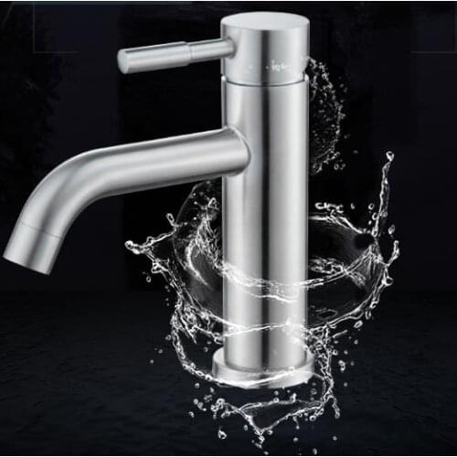Free shipping total 304 Stainless Steel Hot and Cold no lead safe hygienisim basin sink faucet tap mixer