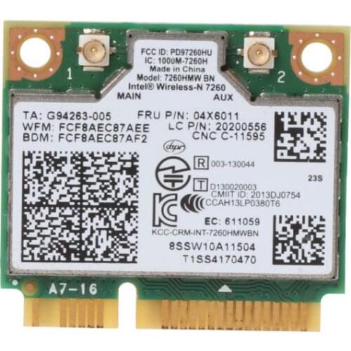 Wireless 7260NGW Bluetooth 4.0 BN WiFi NGFF Wlan Card 300M 04X6011 04W3815 for lenovo Thinkpad