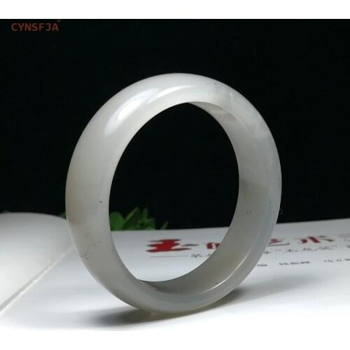 CYNSFJA New Real Rare Certified Natural Chinese Hetian Jade Nephrite Amulets 58mm Jade Bracelet Bangle High Quality Best Gifts