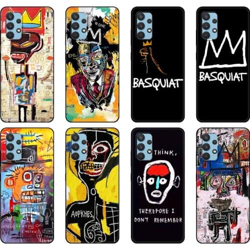 Black tpu Case For Samsung galaxy A12 A22 A32 A42 A52 A72 4g 5g S21 PLUS ultra back cover Jean Michel Basquiat