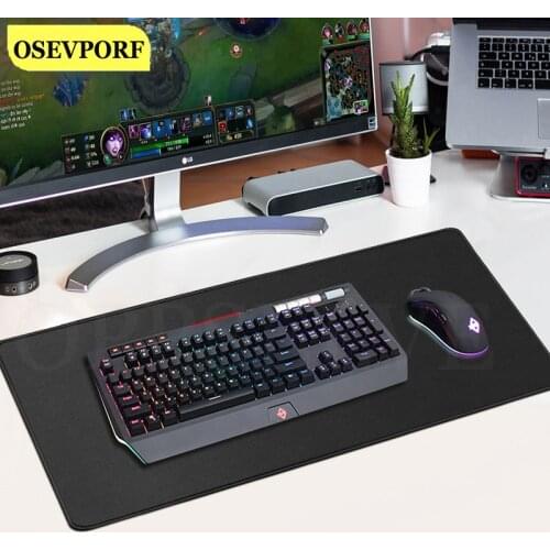 Pure Black Gaming Mouse Pad Anti-slip Waterproof with Desk Mat Locking Edge Large Size Rubber Mause Pad Keyboard Desk Mat for CS