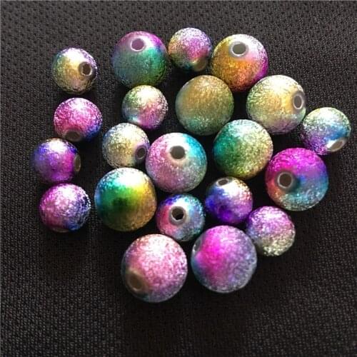 Kid Acrylic Beads DIY Fluorescent Neon Loom Beads Loom Bands Rainbow Charms Mixed Colors 100Pcs/Lot 4/6/8/10mm High Quality