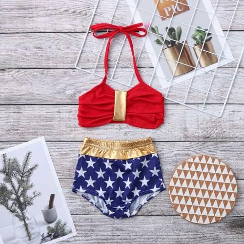 Children Girls Bikinis Set Stars Print Swimsuit Swimwear Beachwear Toddler Baby Girl Bathing Suit
