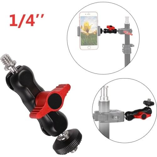 Dual Ball Head hot Shoe Adapter Magic Arm Adjustable 1/4" Screw for Gimbal Monitor DV Video Light DSLR Camera Accessories