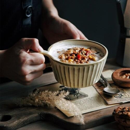 Retro Coarse Pottery Coffee Cup Creative Handmade Ceramic Cups Milk Water Mug Breakfast Mugs Home Tableware