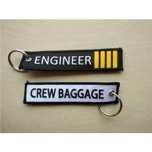 Engineer 4 Bar Crew Baggage Customized Embroidered Logo, Accept Any Color and Size