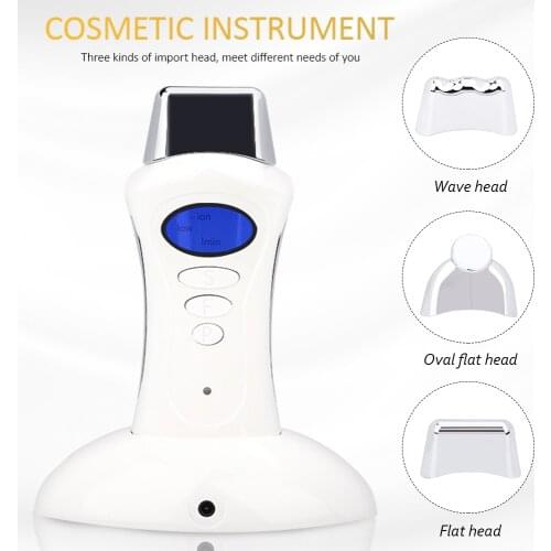 Microcurrent Ion Galvanic Mini Handheld Spa Device with 3 Massage Heads USB Face Lift Beauty EMS Gel Facial Skin Care Machine