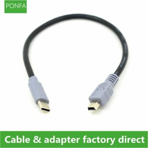 USB 3.1 Host OTG Type C Male to mini USB Type B Male Adapter Cable For Mobile Hard HUB Camera for Macbook & Google Chromebook
