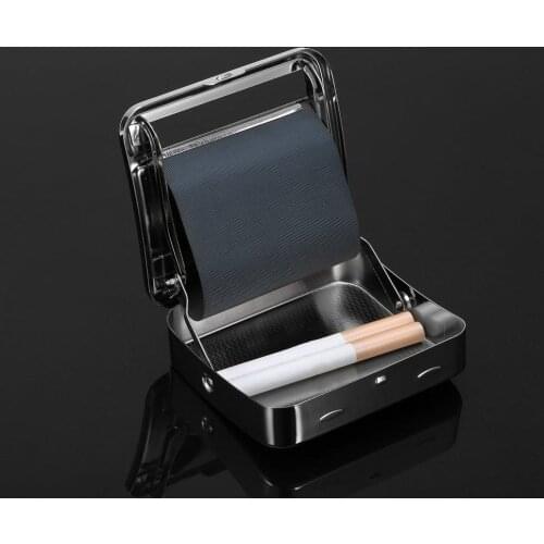 Suit 70mm Papers Metal Automatic Cigarette Tobacco Roller Rolling Machine Case Rolling Machine Box rolling paper cigarette case