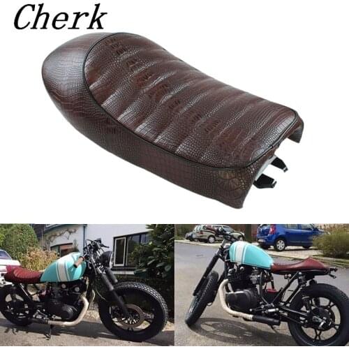 Motorcycle Brown Crocodile Vintage Seat Retro Saddle For Honda CB CL Retro Cafe Racer CG125 CB200 CB350 CB400 CB500 CB750 SR400
