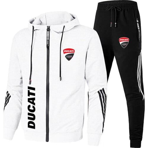 Motorcycle Sportswear Mens Casual Clothes + Pants Mens Motorcycle Zipper Super Dalian Hat Sweater Outdoor Jogging Sports Suit