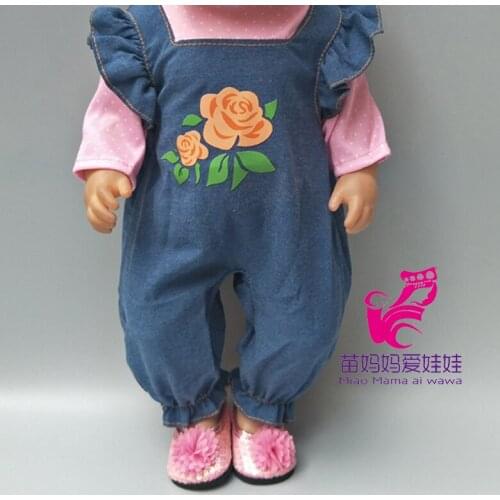 Doll outfit clohes for 18 inch doll jumpsuit for 18" 43cm bebe new born doll accessory baby girl gifts