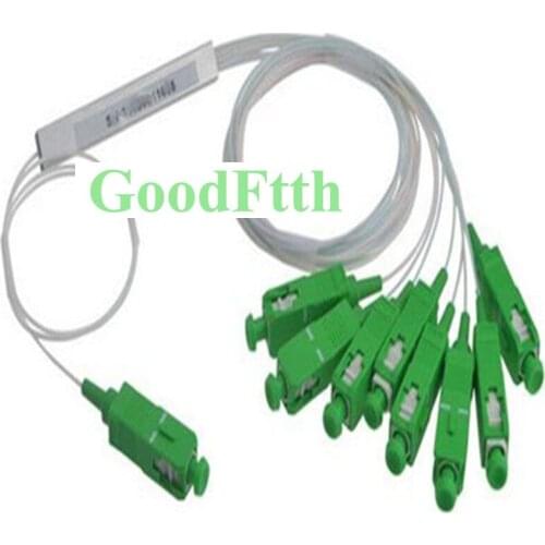 Optical Splitter Coupler FBT PLC 1X8 SC/APC SM Stainless tube Customized Ratio GoodFtth 2pcs/lot