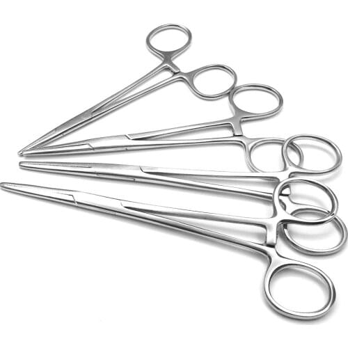 12.5/14cm Stainless Steel Tweezers Hair Removal Tool Fishing Pliers Fishing Gear Elbow Straight Clip Fishing Tool Wire Cutter