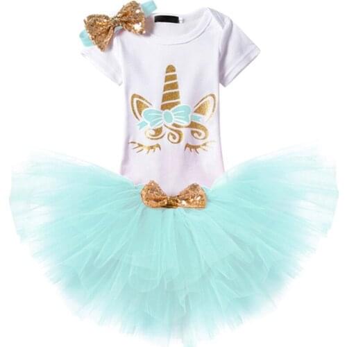 Unicorn Dress Girl Toddler Girl Baby Birthday Clothes Cake Smash Outfit Cute Baby Girl Clothes for Photo Shoot Photography Props