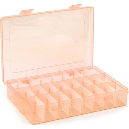 2021 Transparent 24 Grids Storage Box Plastic Embroidery Floss Bobbins Beads Pill Storage Organizer DIY Cross Stitch Sewing Tool