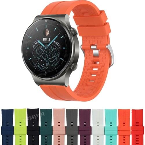 22mm Silicone band for Huawei Watch GT2 Pro High quality sports strap for Huawei GT 42mm 46mm Honor Magic 2 46mm Men Correa