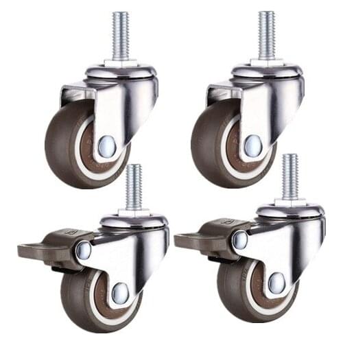 4 Pcs/Lot 1 Inch Rubber Silent Screw Tpr Non-Hurt Floor Steering Wheel Furniture Caster Single Load 11kg
