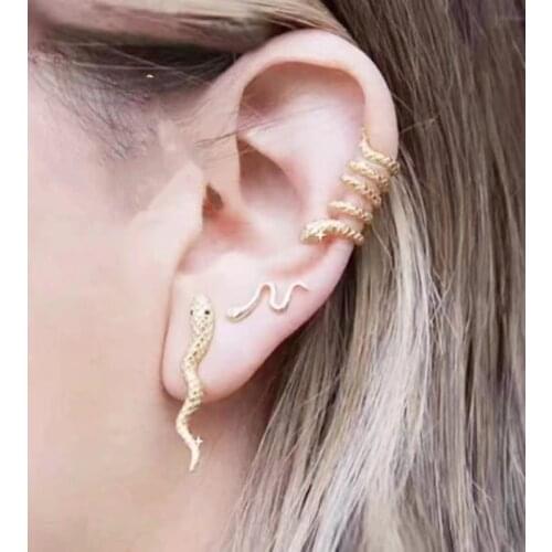 Punk Snake Earrings for Women Jewelry Piercing Brincos 2021 Trand Ear Cuff Woman Summer Ear Rings Statement Bijoux