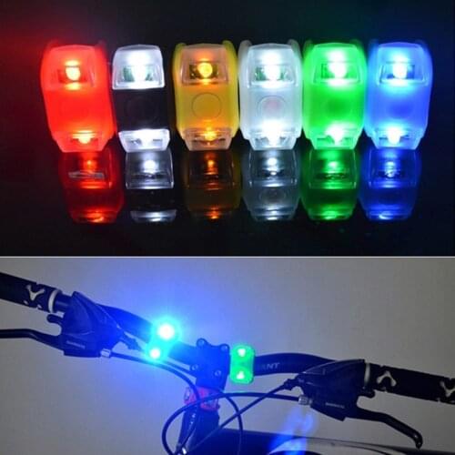 Silicone Bike Rear Rail Light Bicycle Lights Waterproof Cycling Front Handlebar LED Flash Riding Safety Warning Lamp