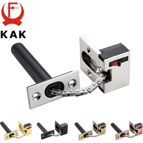 KAK Zinc Alloy Hidden Security Door Chain Lock Extruded Door Latch Anti-theft Door Lock Home Hotel Kids Protection Lock Hardware