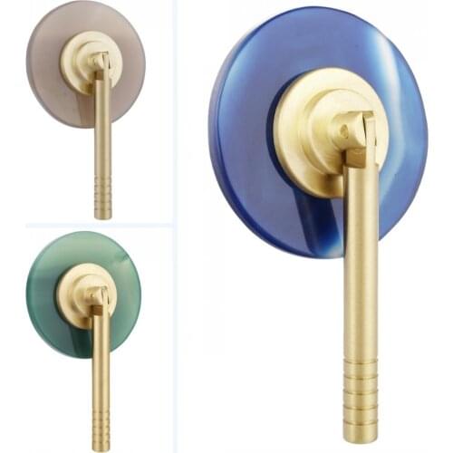 TUMBEELLUWA Agate Slice Drawer Pull Knob with Screw,Handmade Brass Handle Door Pulls for Cabinet Dresser Kitchen Cupboard Decor