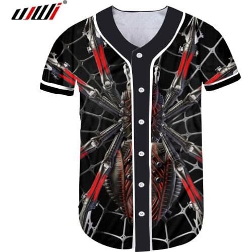 UJWI 2018 Summer Tops 3D Baseball Jersey Iron Spider 3D Printed Tshirts Fashion Baseball Shirts Tracksuits Fitness Soft Clothing