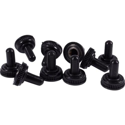 New 10 x Waterproof Toggle Switch Boot Cap Black Rubber Cover 6mm Diameter