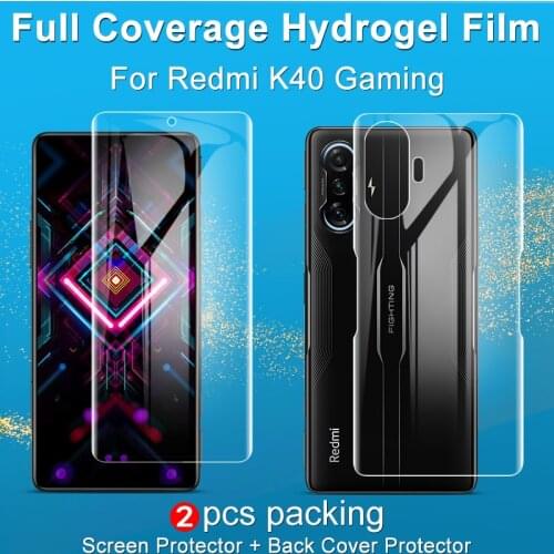 Redmi K40 Gaming Screen Protector IMAK Front&Back Full Coverage Protective Hydrogel Film for Xiaomi Redmi K40 Gaming