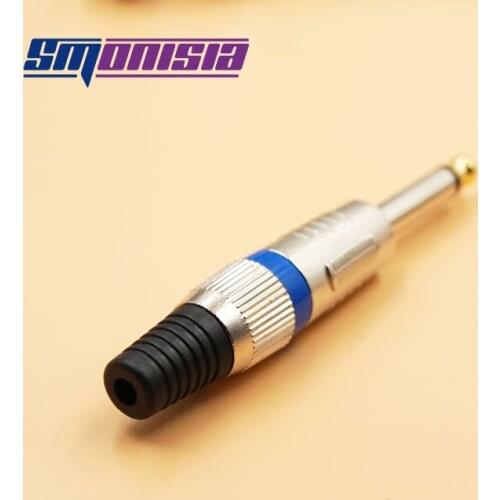 Smonisia 100pcs 6.35mm 6.5mm Connector Mono Audio Plug Jack 6.5 Amplifier Microphone Plug/ Guitar Plug 6.35 Mono Sophomore Core