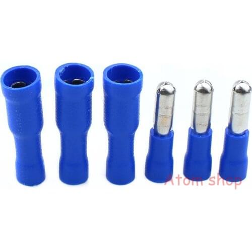 Blue 100Pcs FRD2-156 MPD2-156 Insulated Crimp Terminals for16-14awg cable 50 Male and 50 Female