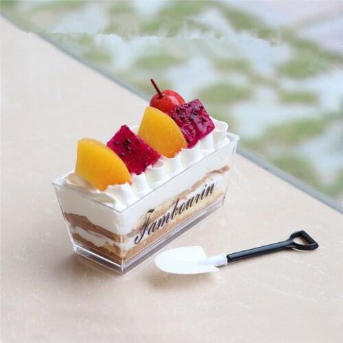 50pcs High quality baking packaging cream cake fruit dessert boxes diy household creative small hard plastic cups with lids
