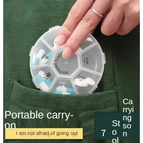 7 Day Mini Weekly Tablet Pill Storage Case Vitamin Medicine Case Container Pill Box Case Splitter Tablet Storage Transparent Box