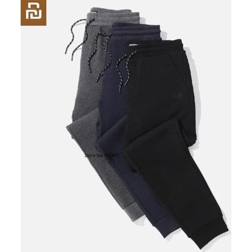 90 Autumn winter mens plus velvet warm pants Double fabric Comfortable Leisure loose Fitness Sports trousers male Sweatpants