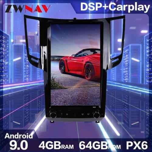 For Infiniti QX70 FX25 FX35 FX37 Android 9.0 64GB 13.6 Inch Tesla screen Car Multimedia Player GPS Auto Radio Stereo Headunit