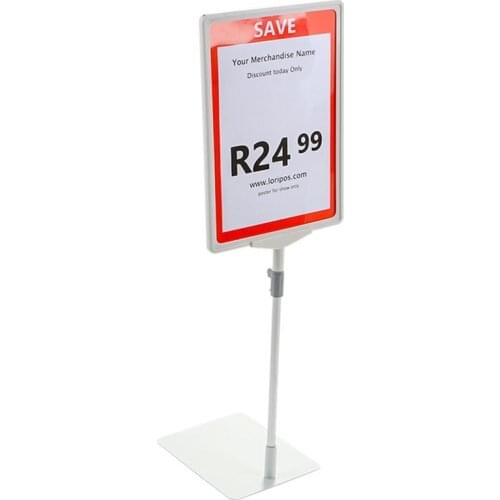White A4 Frame Pop Price Label Holder Promotion Poster Floor Table Advertising Rack Desk Sign Display Stand