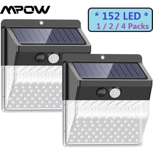 Wireless 152 LED Solar Light Garden Motion Sensor Wall Lights 270° Wide Angle Light 1/2/4 Pcs Waterproof Outdoor Solar Led Light